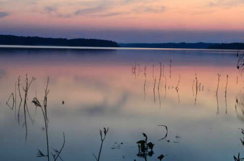 Sunset at Sandling Beach, Falls Lake State Recreation Area, North Carolina. Image by Edward Farr, September 26, 2012.  From the North Carolina Division of Parks and Recreation.  North Carolina Digital Collections.