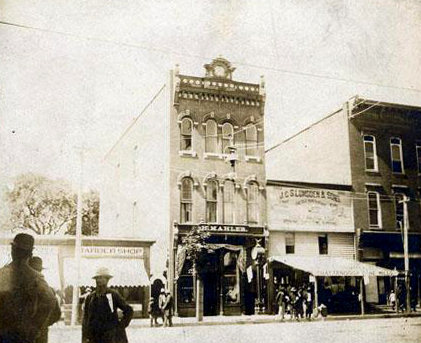 Photograph of Mahler's store on Fayetteville Street in Raleigh, 1891. Image from the North Carolina Museum of History.